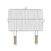 Gril 54x34cm se 2 dřevěnými rukojeťmi ocelový chromovaný Náhled obrázku produktu 1