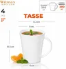 Filiżanki Wilmax 380 ml, białe, porcelanowe, zestaw 4 szt. Podgląd zdjęcia produktu 3