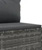 Design 9-tlg. Garten-Sofagarnitur mit Kissen Grau Poly Produktbild-Vorschau 6