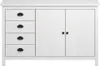 vidaXL Sideboard Hill Blanc 130x40x80 cm Pin massif Voir les images du produit 1