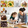 A collage of food items and ingredients, with a mother and daughter baking in the foreground. Produktbild-Vorschau