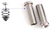 An exploded view diagram of a sink drain assembly is shown on the left, with two threaded metal tubes on the right, connected by a dashed line to the diagram. Produktbild-Vorschau
