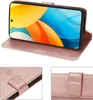 A collage of images showing a rose gold flip phone case for a ZTE Blade V60 Vita. Produktbild-Vorschau