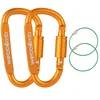 WEBBOMB® 2x Karabiner Haken mit Schraubverschluss 80mm GOLD Produktbild-Vorschau 1