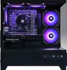 A gaming PC with RGB lighting inside a black case. Produktbild-Vorschau