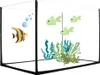 An illustration of a rectangular glass aquarium with fish and aquatic plants. Produktbild-Vorschau