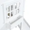 A close-up view of a white wooden playhouse window and planter box. Produktbild-Vorschau