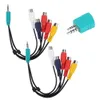 Two sets of AV cables with 3.5mm and 2.5mm jacks on one end and five RCA connectors on the other. Anteprima dell’immagine prodotto