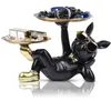 Dekoschale Bulldogge Skulptur Deko Schlüssel Ablage Hund Produktbild-Vorschau 1