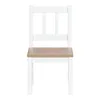 A white wooden chair with a light brown wooden seat, isolated on a white background. Produktbild-Vorschau