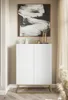 Selsey VELDIO - Highboard 2-türig, Weiß mit goldenem Produktbild-Vorschau 2