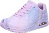 A single Skechers sneaker with a marble-like pattern in pastel colors. Produktbild-Vorschau