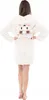 A person wearing a white hooded bathrobe with a cartoon bear face on the back. Náhľad obrázku produktu