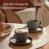 Cosumy Cappuccino Tassen mit Untertassen 4er Set grün Produktbild-Vorschau 2