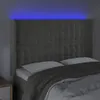 LED Kopfteil Hellgrau 147x16x118/128 cm Samt Produktbild-Vorschau 4