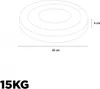 A diagram of a weight plate with dimensions indicated. Produktbild-Vorschau