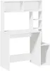 A white desk with shelves attached to the top and side. Anteprima dell’immagine prodotto