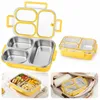 Bento Lunchbox, Edelstahl Brotdose mit 3 Fächern & dichtem Produktbild-Vorschau 1
