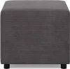 Sitzpouf für das Wohnzimmer 50 x 50 cm, Cord - Dunkelgrau Produktbild-Vorschau 2