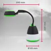A black and green LED camping lantern with dimensions indicated. Produktbild-Vorschau