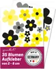 younikat 35 Blumen Aufkleber schwarz-gelb wetterfest I Produktbild-Vorschau 1