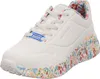 A single white sneaker with a floral print on the sole and inner lining, shown from a diagonal angle against a white background. Produktbild-Vorschau
