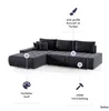 FEDVE Ecksofa Eckcouch DHAKA L Form Sofa mit Schlaffunktion Produktbild-Vorschau 4