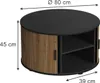 Table basse Vicco Selva Chêne/noir 80x80cm avec porte Voir les images du produit 3