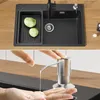 Granitspüle schwarz 70x45cm Set mit Küchenarmatur Produktbild-Vorschau 8
