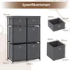 A diagram showing the dimensions of a fabric storage unit with a metal frame. Anteprima dell’immagine prodotto