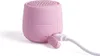 A small, pink Bluetooth speaker is shown plugged into a white charging cable. Náhľad obrázku produktu
