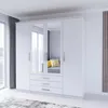 A white wardrobe with mirrored doors, showcasing a clean and modern bedroom setting. Náhľad obrázku produktu