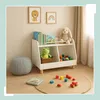 Relaxdays Kinderregal klein, 2 offene Fächer, große Ablage, Produktbild-Vorschau 3