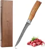 Wakoli Damast Ausbeinmesser I 16cm Klinge I Olivenholzgriff Produktbild-Vorschau 1
