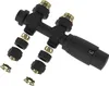 A black and gold plumbing valve set with separate components shown. Produktbild-Vorschau