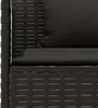 Close-up view of a black rattan sofa with black cushions. Náhľad obrázku produktu