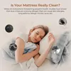 A woman sleeping in bed, with close-up images of dust mites around her. Náhľad obrázku produktu
