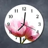 Glasuhr Wanduhr Küchenuhr Echt-Glas 30fi cm Tulpen Blumen Produktbild-Vorschau 2