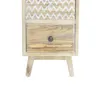 A close-up view of a wooden chest of drawers with a patterned top drawer and a plain wooden drawer below. Podgląd zdjęcia produktu