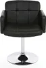 A black leather swivel chair with a chrome base. Produktbild-Vorschau