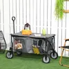 Outsunny – skládací vozík se bočními kapsami a sklopnou Náhled obrázku produktu 2