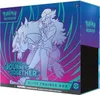 A Pokemon Elite Trainer Box with artwork of a trainer and a Pokemon. Voir les images du produit