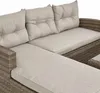 Close-up view of a section of an outdoor lounge set, showing the cushions and woven frame. Náhľad obrázku produktu