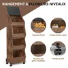 Puluomis Chariot de cuisine mobile avec porte à charnières, Voir les images du produit 6