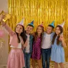 Goldene Partyvorhänge 3er Set – Dekovorhang 250 cm für Geburtstag & Party – Glitzernde Hintergrundde Produktbild-Vorschau