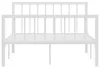 vidaXL Bettgestell Weiß Metall 120x200 cm Produktbild-Vorschau 2