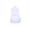 A white sneaker with a platform sole is shown from the front against a white background. Produktbild-Vorschau