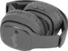 A pair of folded black Bluetooth headphones with a Batman logo on the side. Produktbild-Vorschau