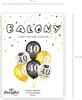 Set de ballons pour le 40e anniversaire, noir et or, 30 cm, Voir les images du produit 2