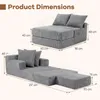 COSTWAY – rozkładana sofa 2 w 1, sofa podłogowa z polaru w Podgląd zdjęcia produktu 3
